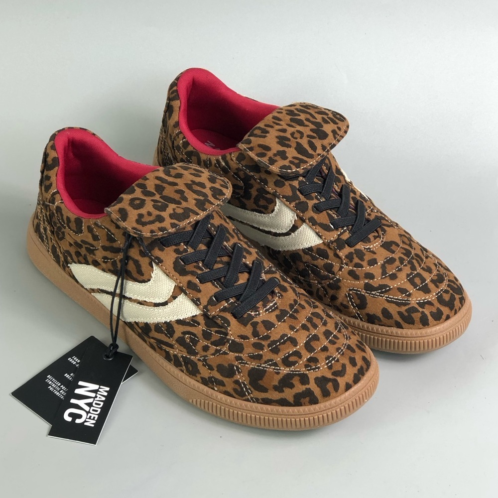 Madden NYC Kids Leopard Print Sneakers - Brown & Black Size 6